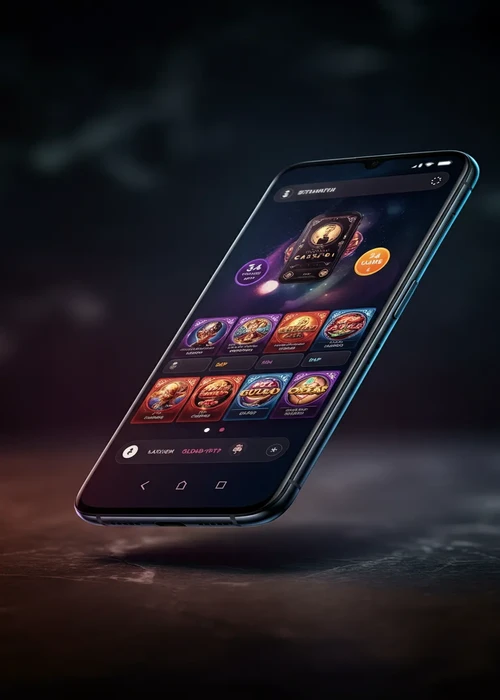 Overzicht van de Winhero Casino website op een mobiel apparaat, met spelcategorieën en bonussen zichtbaar.